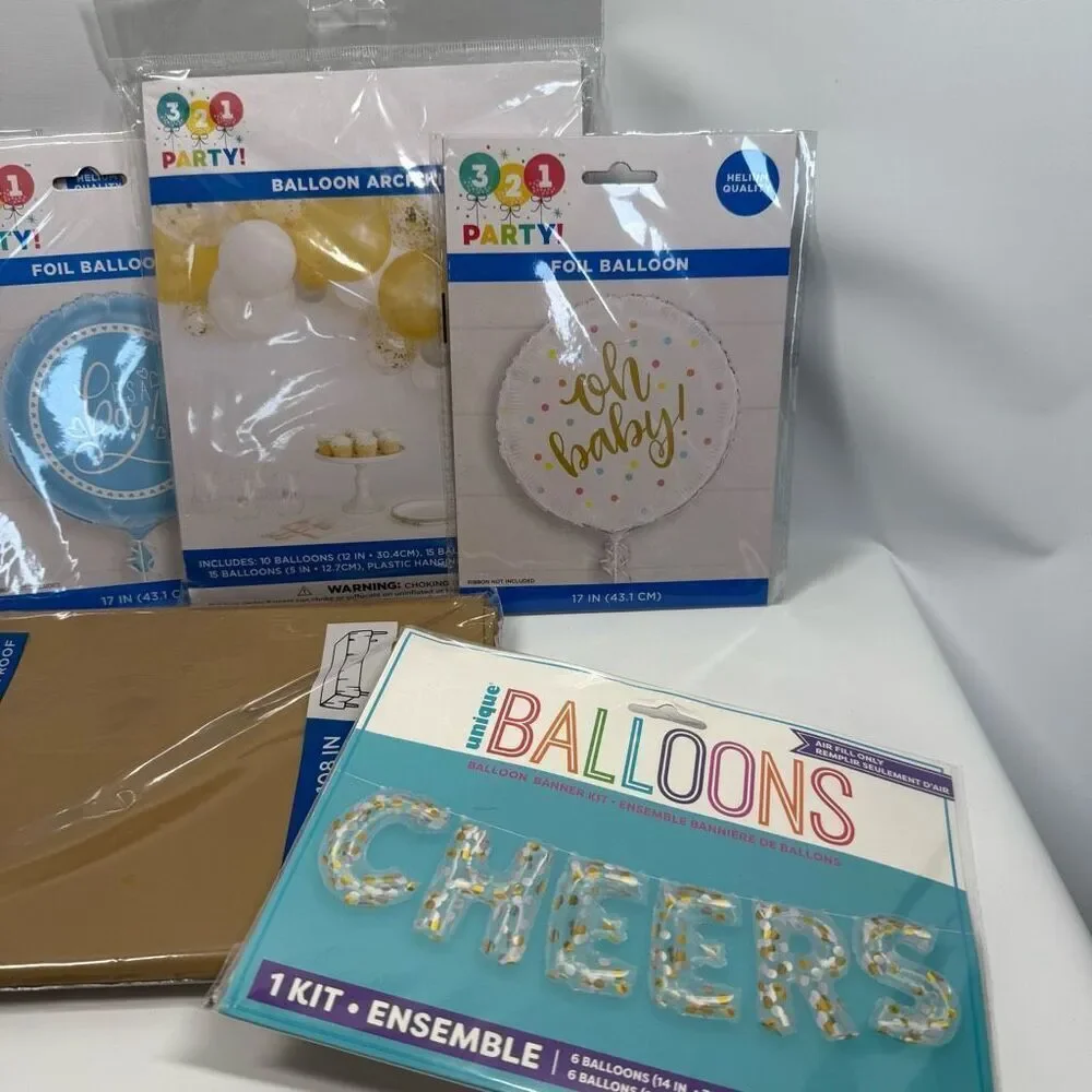 D21 Party Decorations- 7 piece It's a Boy shower decorations, balloons, cheers,